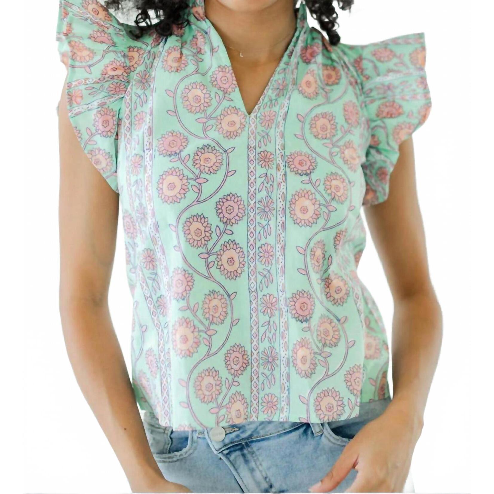 New Victoria Dunn Key Largo Blouse In Day Glow